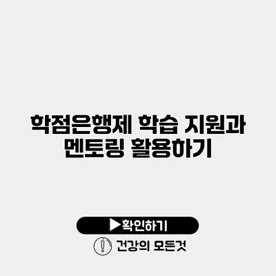 학점은행제 학습 지원과 멘토링 활용하기